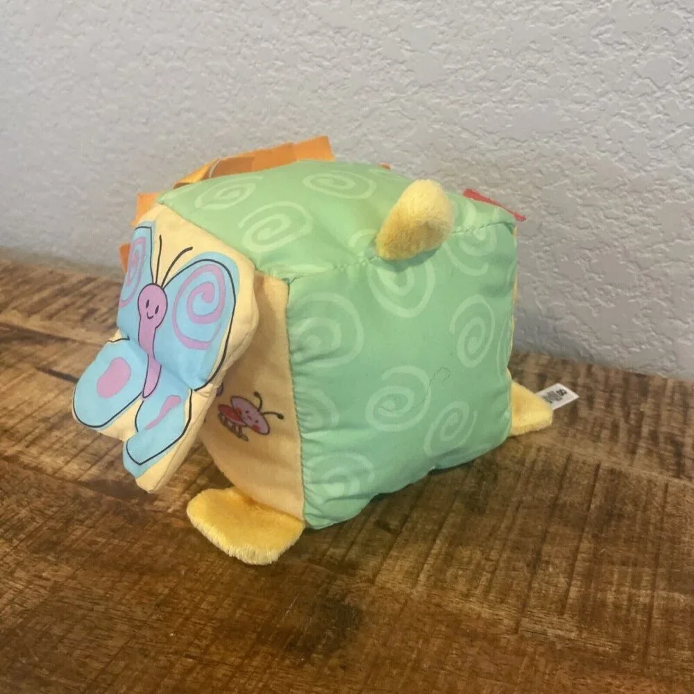 Fisher Price Lion Plush Baby Cube Butterfly Mirror Rattle Crinkle Toy 2011